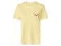 T-shirt jaune avec l'inscription rose 'Ciao Bella' sur la poitrine.