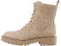 Botte beige clair à lacets.