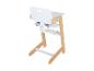 Chaise haute en bois blanc et bambou avec ceinture de sécurité