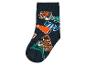 Une paire de chaussettes noires avec un motif de tigre.
