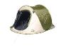 Tente de camping Crivit, beige et olive.
