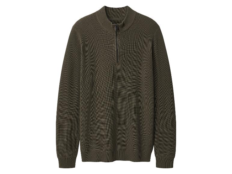 Pull vert foncé avec fermeture éclair courte et col montant