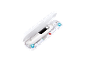 Une brosse à dents électrique Cien Beauty et des têtes de brosse supplémentaires dans son étui.