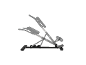 Banc d'hyperextension noir réglable avec coussinets.
