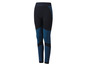 Leggings noirs avec des accents bleus.