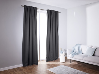 LIVARNO home Lot de 2 rideaux occultants, 135 x 254 cm