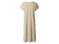 Robe longue beige à manches courtes, vue de dos.