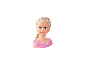 Tête à coiffer BAYER DESIGN Charlene Super Model avec cheveux blonds et haut rose.
