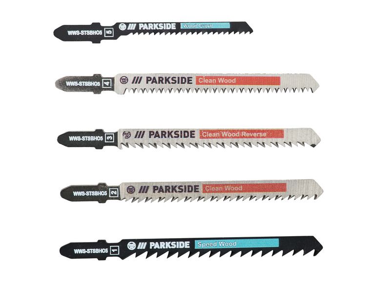 PARKSIDE® Set de lames de scie sauteuse PSTZ 3 A1, 5 pièces 3