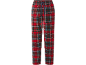 Pantalon de pyjama écossais rouge, vert et bleu avec cordon de serrage.