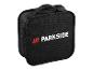 Sac de transport noir avec le logo Parkside blanc et rouge