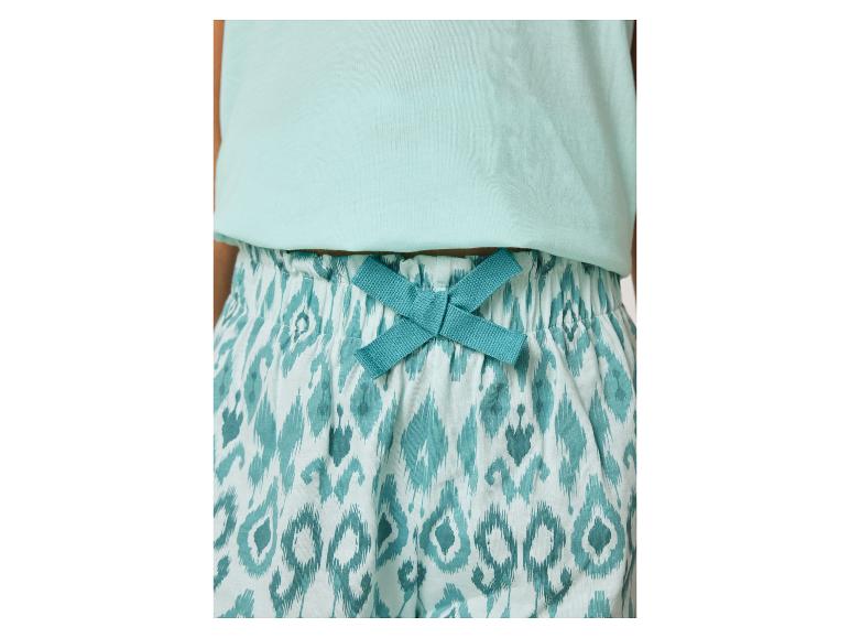 Haut et short enfant, motif ikat turquoise.