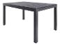 Table de jardin en aluminium et composite gris foncé.