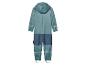 Combinaison imperméable bleu-vert pour enfant.