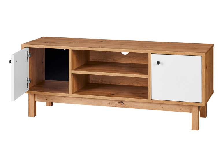Aller en mode plein écran : Meuble bas Copenhagen, 113 x 45 x 35 cm, imitation chêne/blanc - Image 4