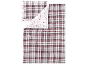 Parure de lit réversible à carreaux rouges et blancs avec motifs de Noël.