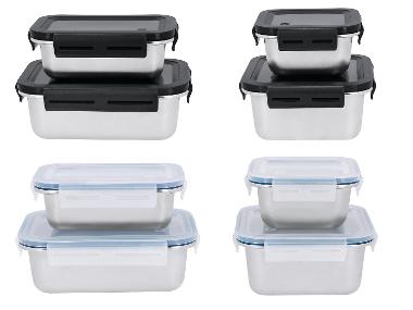 SILVERCREST® Set de 2 boîtes de conservation en acier inoxydable
