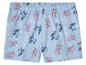 Shorts Lilo et Stitch : motifs Stitch et Angel sur fond bleu clair.