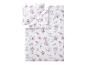 Parure de lit avec housse de couette et taie d'oreiller à imprimé floral rose et blanc