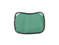 Un collier rembourré vert pour chien avec une bordure noire.