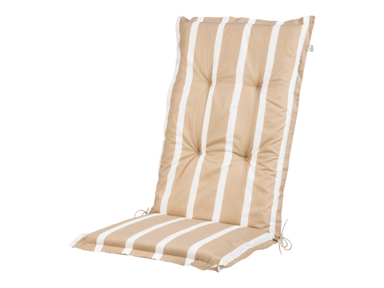 Coussin de chaise rayé beige.