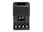 Un chargeur de batterie noir Tronic pour quatre piles AA.