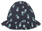 Un chapeau d'été bleu avec un motif d'ananas.
