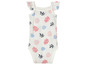 Un body bébé blanc à manches courtes avec un motif corail.