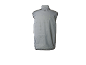 Gilet de sport gris avec perforation et logo réfléchissant au dos.