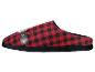 Chausson à carreaux rouges et noirs avec une sangle décorative de Père Noël