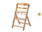 Chaise haute en bois naturel avec assise et repose-pieds réglables