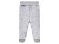 Pantalon gris pour bébé avec pieds.