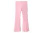 Legging évasé côtelé rose avec ourlet volanté