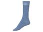 Une chaussette bleue avec un effet marbré.