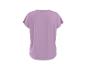 Vue arrière d'un t-shirt uni violet clair à manches courtes.
