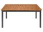 Table de jardin en bois et métal : plateau en lattes.