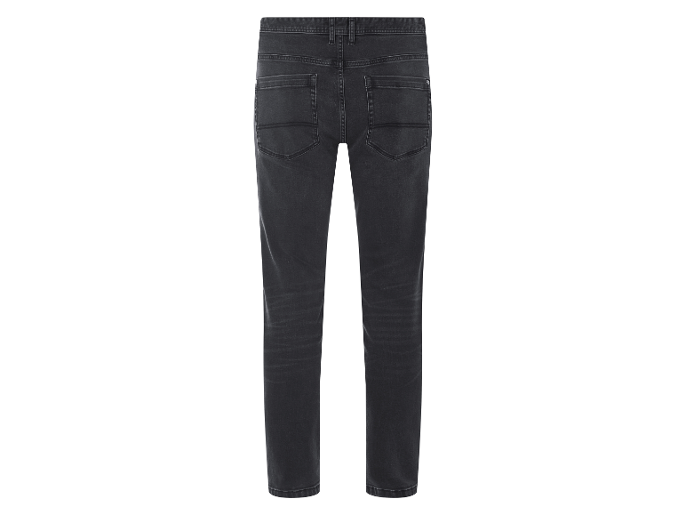 Pantalon jean bleu foncé.