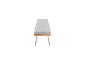 Banc de jardin ou de terrasse avec rembourrage gris clair et cadre en bois clair