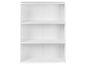 Bibliothèque en bois blanc avec trois étagères spacieuses