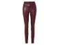 Leggings bordeaux en simili cuir.