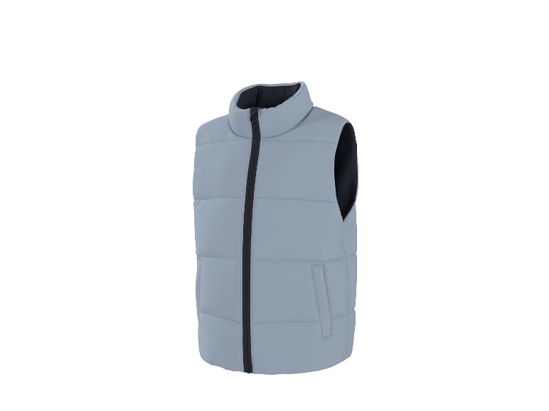 Gilet matelassé bleu clair avec fermeture éclair noire