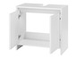 Armoire de salle de bain blanche avec deux portes ouvertes