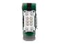 Lampe de travail verte et noire avec plusieurs ampoules LED et un bouton rouge