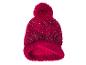 Un bonnet rouge en tricot avec un pompon.