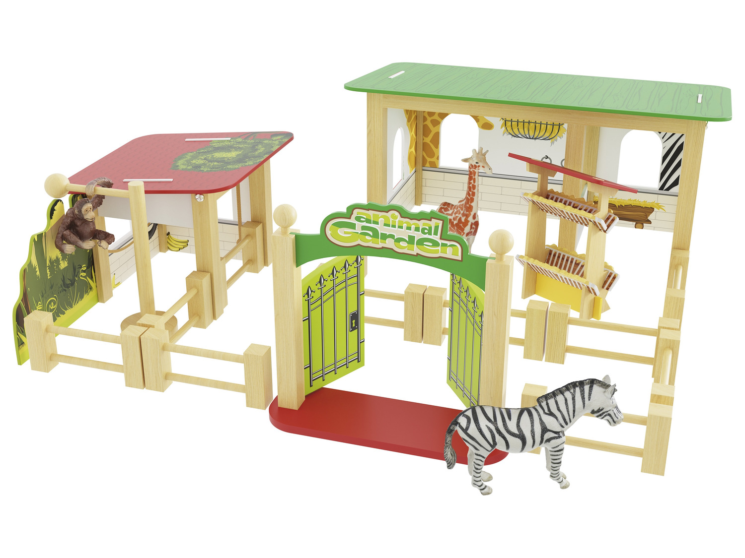 Crivit Playtive Ferme en bois pour petits fermiers avec toits