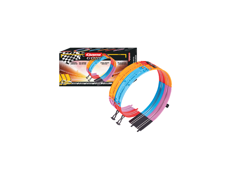 Set de looping arc-en-ciel Carrera GO!!! avec rails colorés et emballage