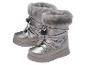 Bottes de neige argentées pour enfants avec fourrure et lacets