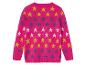 Un pull rose avec des étoiles jaunes et violettes