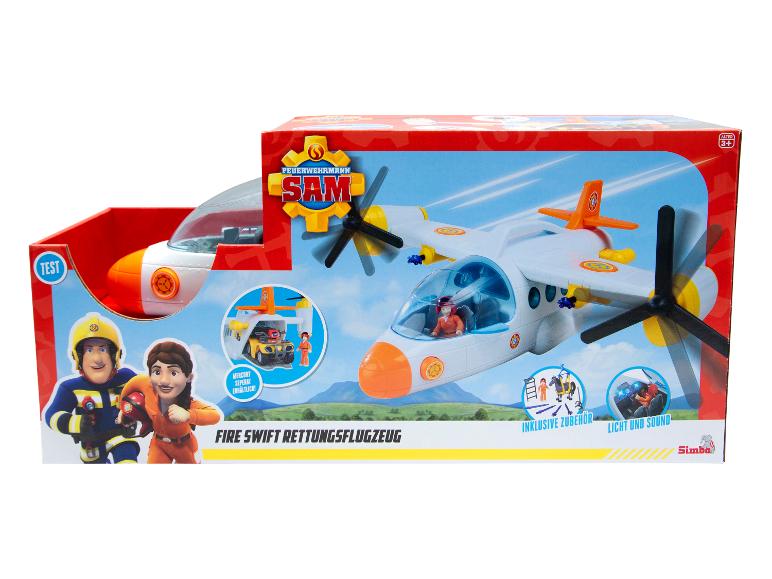 Jouet avion Simba de 'Fireman Sam' dans sa boîte.