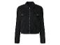 Veste en jean noire zippée.
